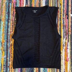 Urban Outfitters Black Cutout Crop Top Size Medium